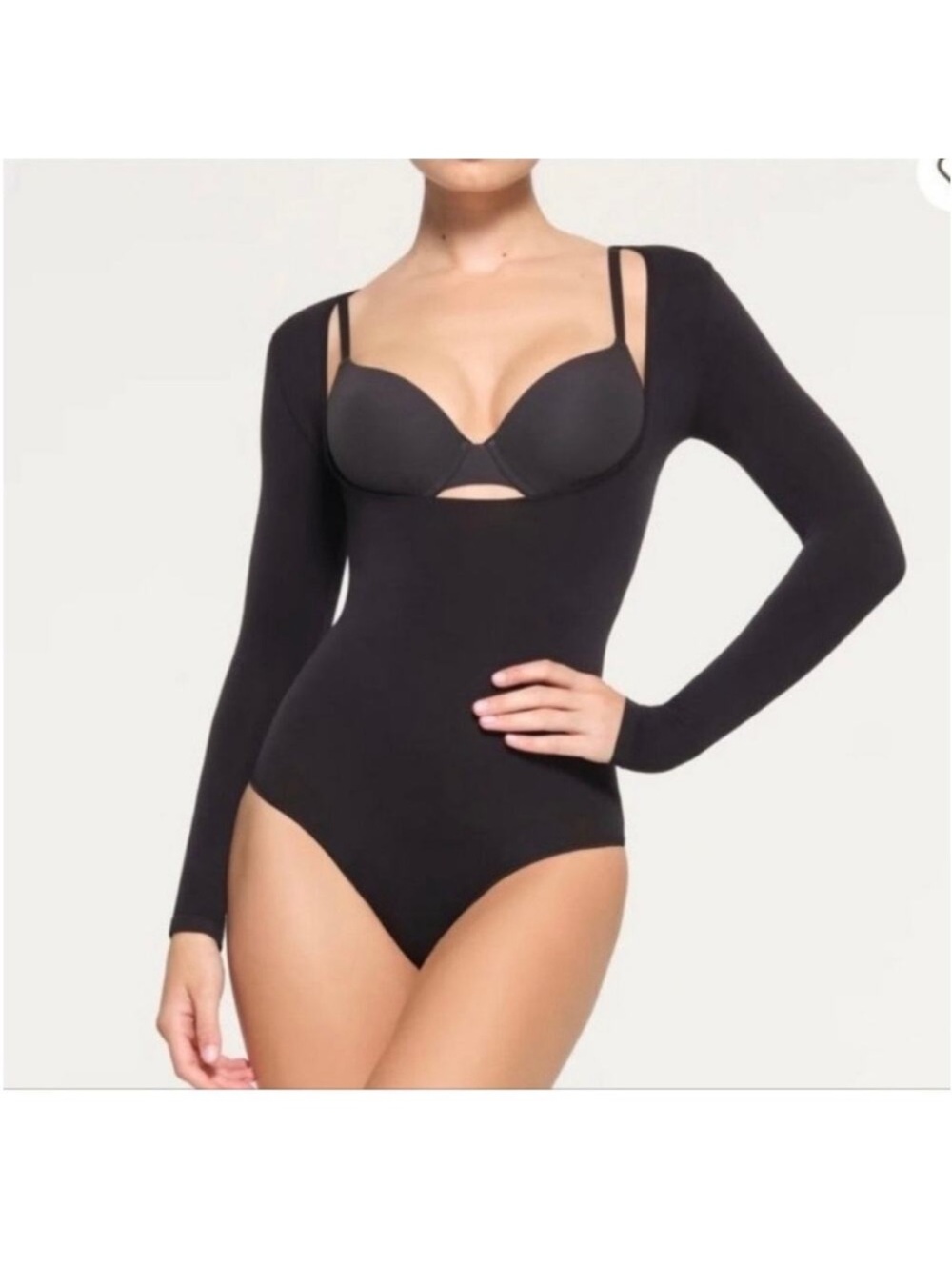 SEAMLESS SCULPT LONG SLEEVE
OPEN BUST BRIEF BODYSUIT Size L